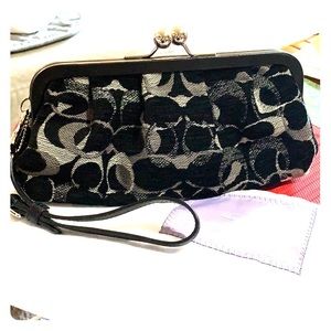 Coach mixed materials wristlet